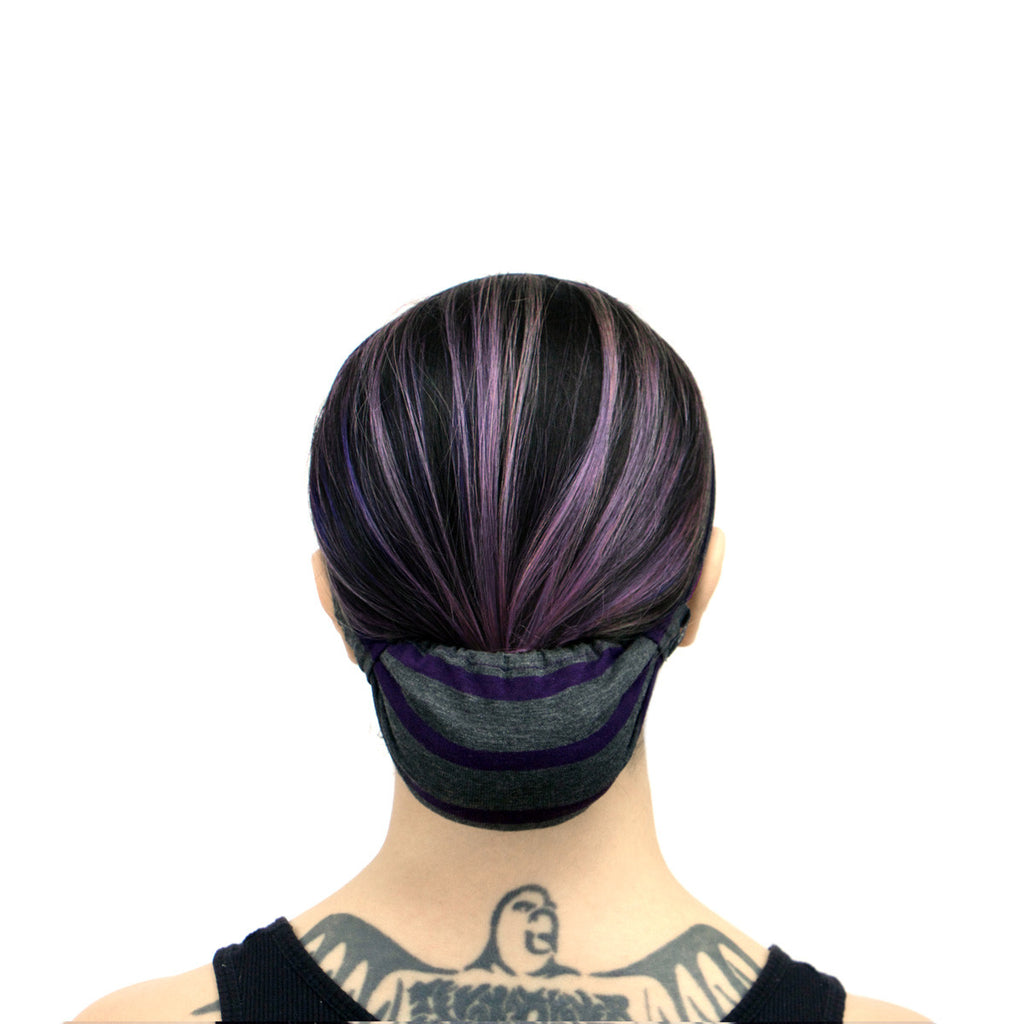 Rokaroo Headband - Grey with Purple Stripes