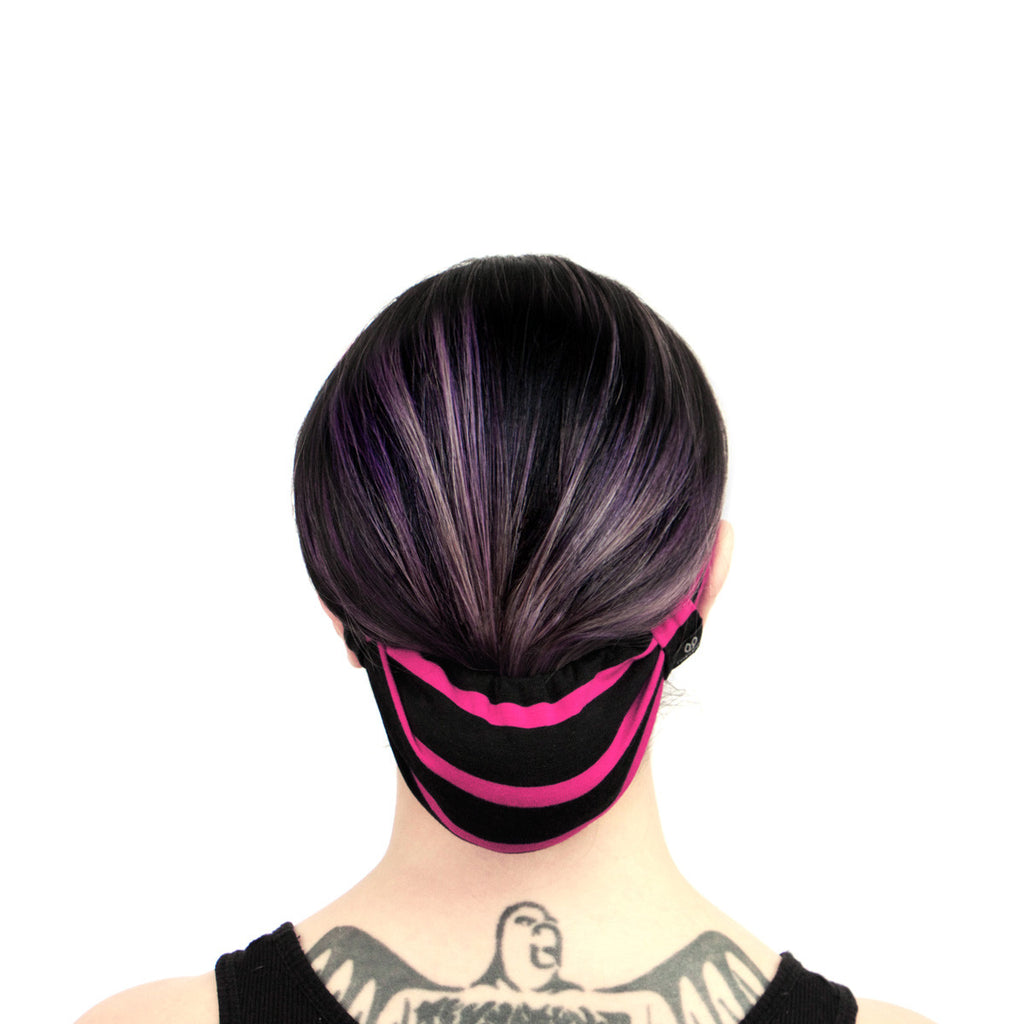 Rokaroo Headband - Black with Pink Stripes